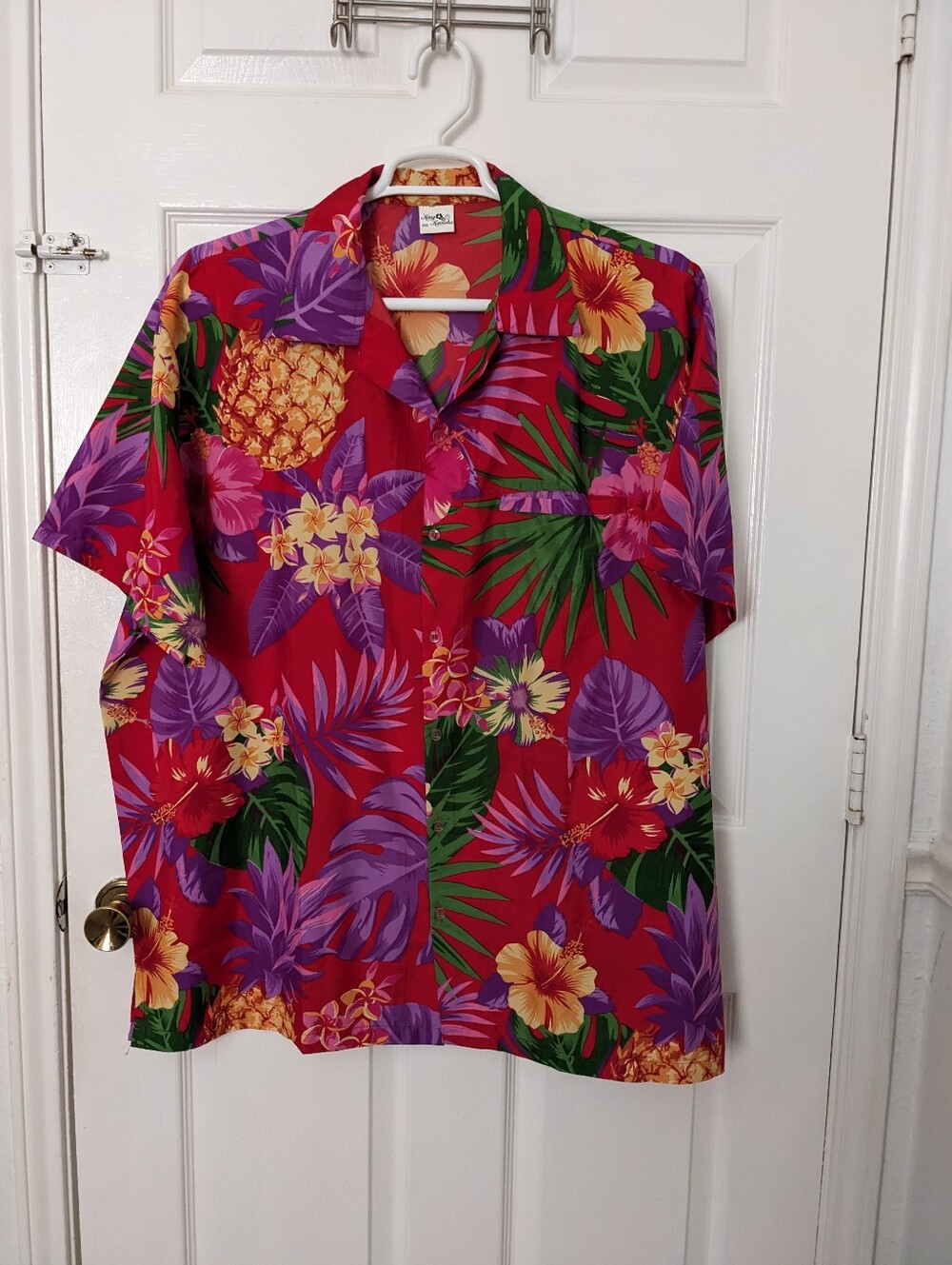 Unbranded Red Tropical Floral Hawaiian Camp Shirt